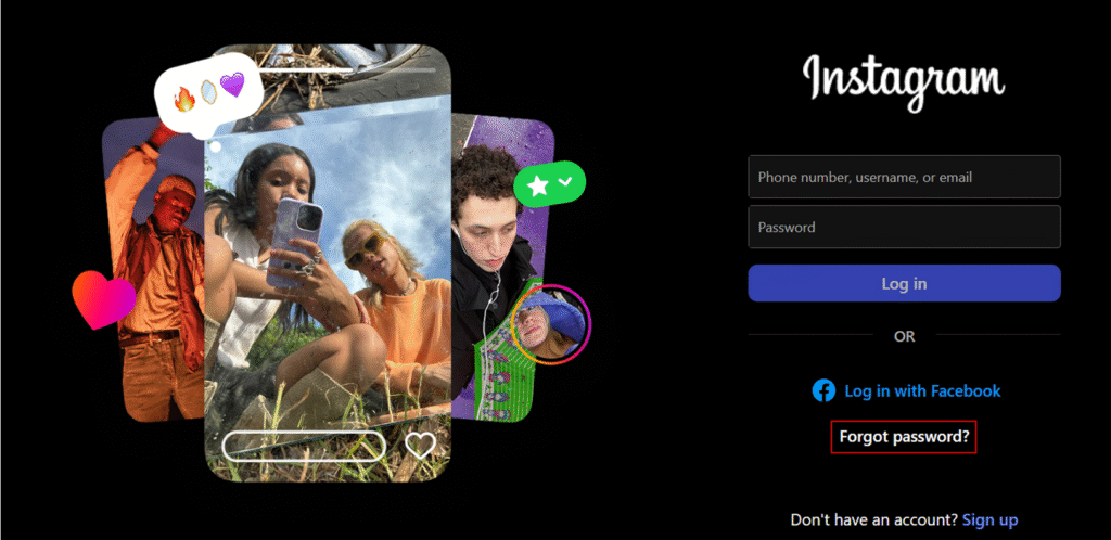 Reset Password Instagram Website