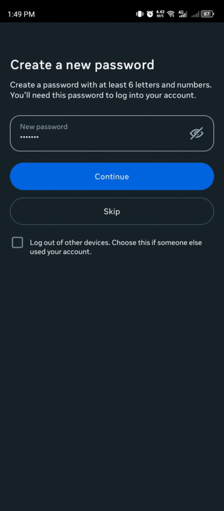Reset Password Instagram Mobile