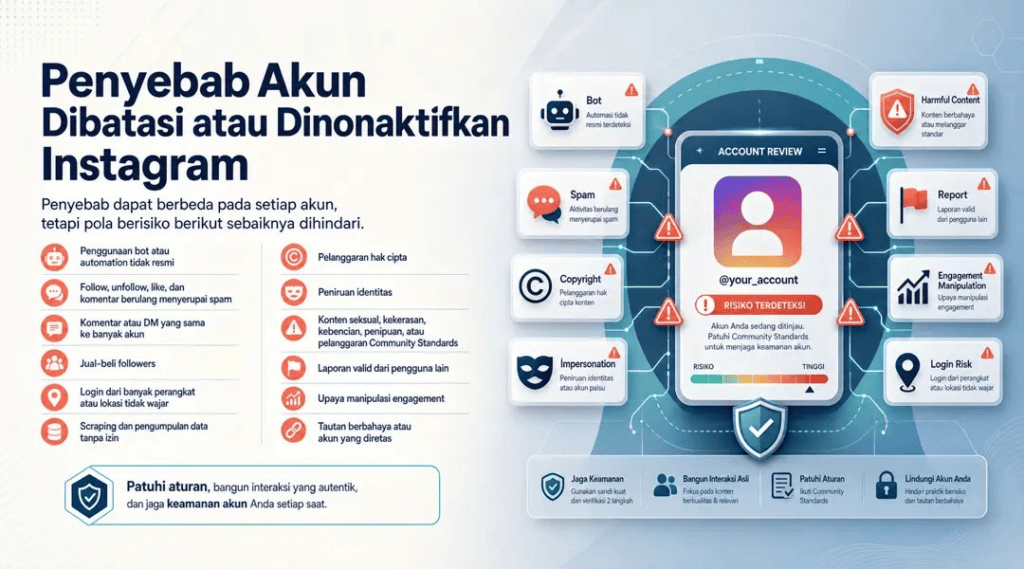 Penyebab Akun Dibatasi atau Dinonaktifkan Instagram