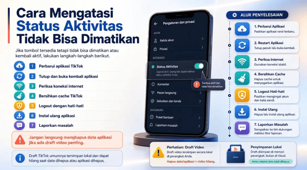 Cara Mengatasi Status Aktivitas Tidak Bisa Dimatikan
