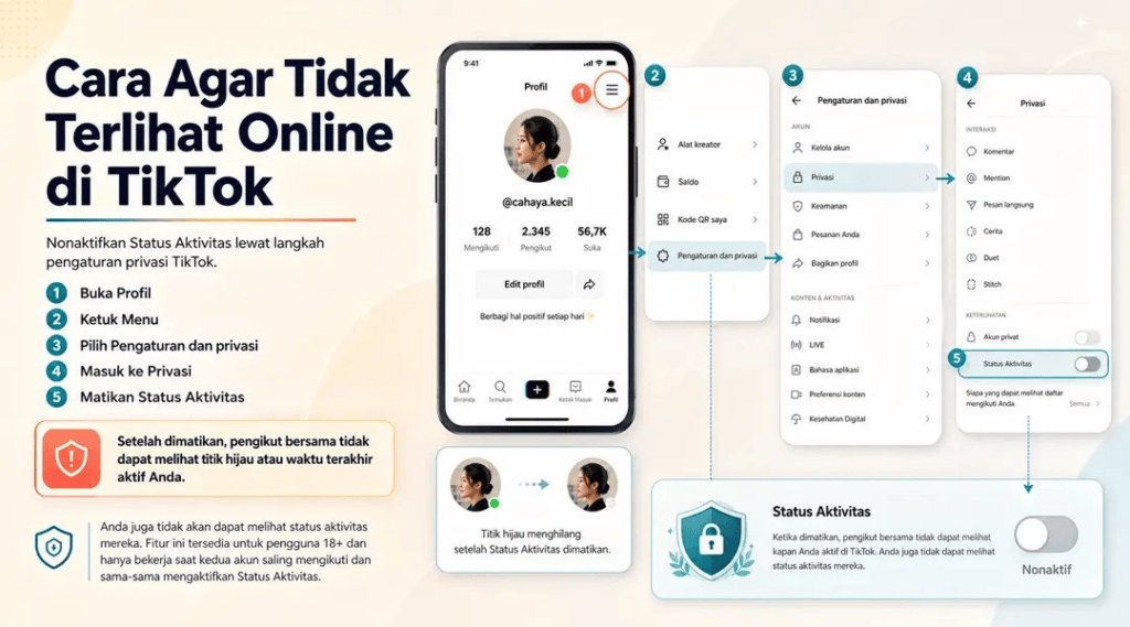 Cara agar tidak terlihat online di tiktok