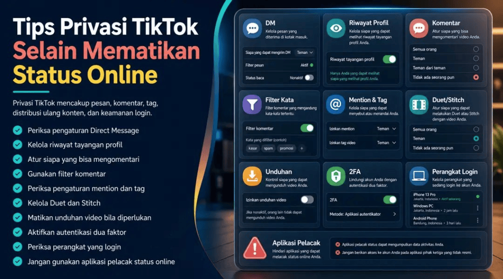 Tips Privasi TikTok Selain Mematikan Status Online