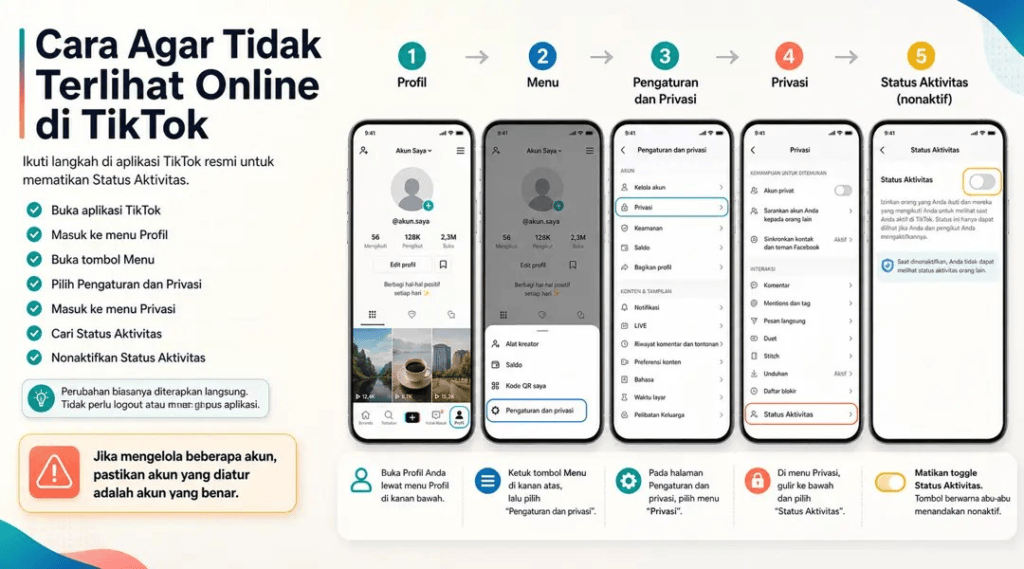 Cara Agar Tidak Terlihat Online di TikTok