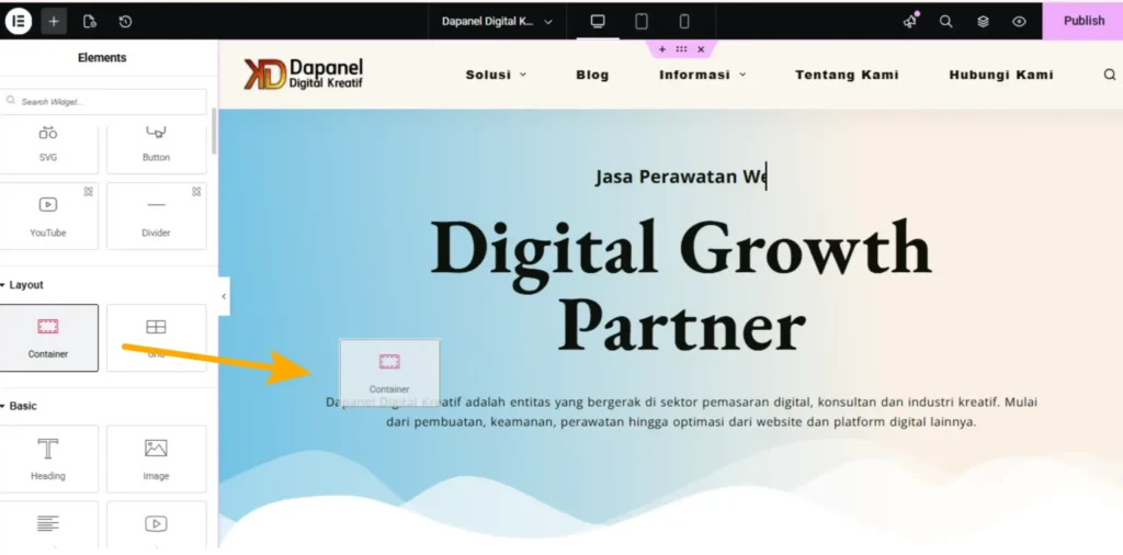 drag and drop elementor