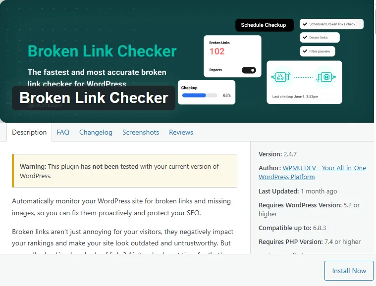 plugin Broken Link Checker