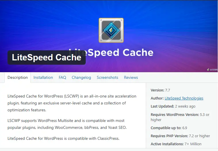 plugin LiteSpeed Cache