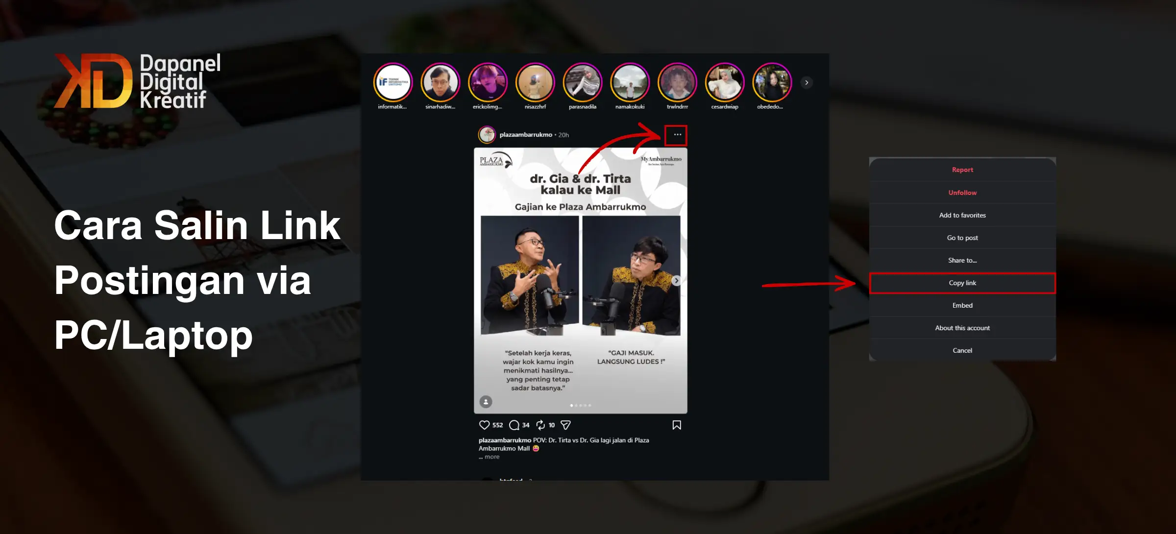 Cara Copy Link Instagram di PC