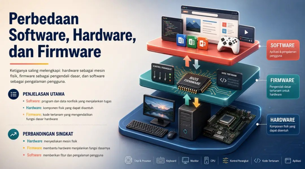 Perbedaan Software, Hardware, dan Firmware