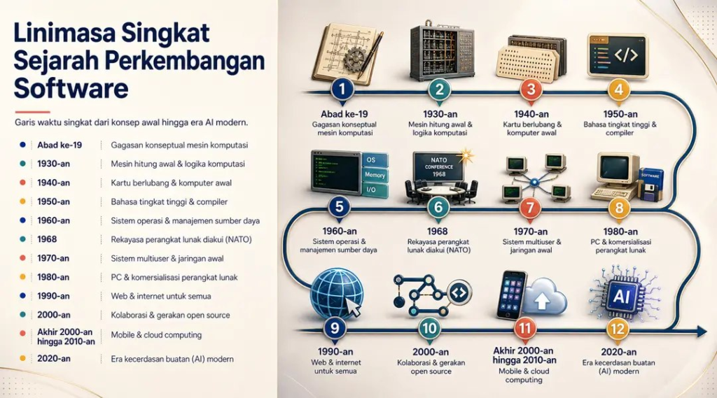 Linimasa Singkat Sejarah Perkembangan Software