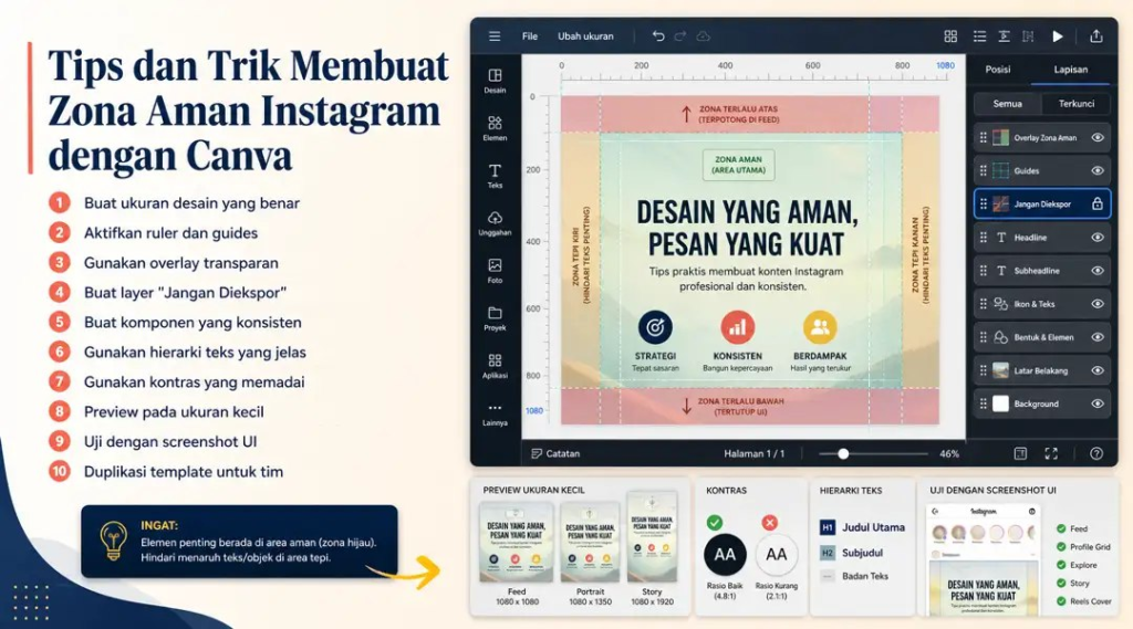 Tips dan Trik Membuat Zona Aman Instagram dengan Canva