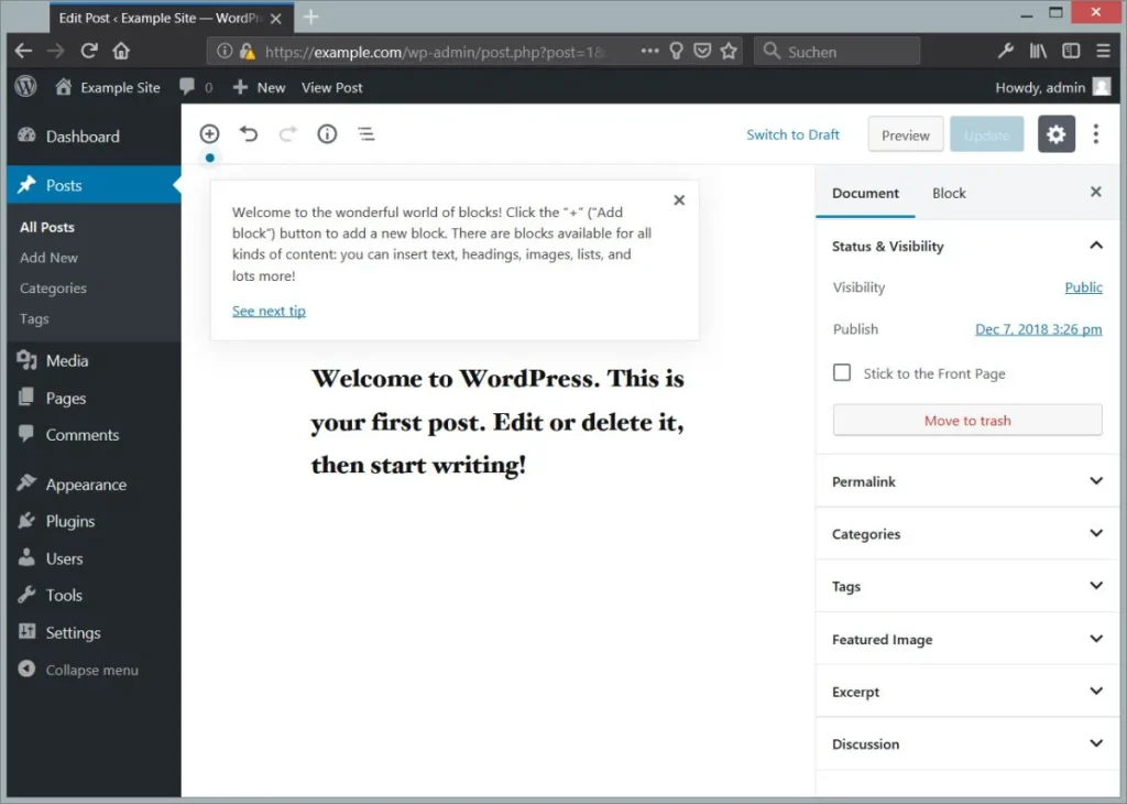 post wordpress